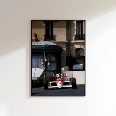 Ayrton Senna Poster, Formula 1 Monaco Poster, Formula 1 Poster, Monaco Grand - Image 1 of 3