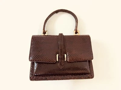 Sac à main ancien en cuir exotique AREITIO  Vintage 1960s - Photo 1/4