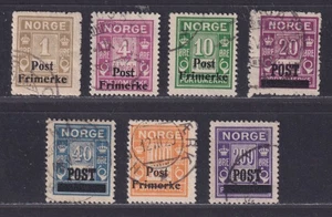 Norway Scott 136\\144 Used 1929 Postage Due Stamps Overprinted for Regular Use - Picture 1 of 2