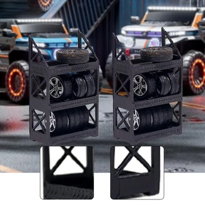 2x porta pneumatici in scala 1/64, scaffalature per garage, portaoggetti per - Immagine 1 di 4