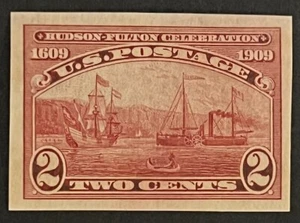 Travelstamps: 1909 US Stamps Scott #373, S.S. Clermont 2 cent Imperf MNH OG - Picture 1 of 5