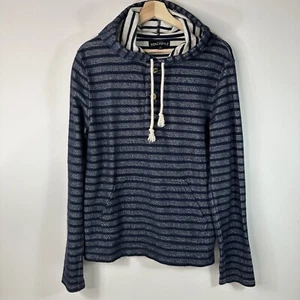 J Crew Mercantile Hoodie Pullover Full Zip Blue Striped F7683 Mens Small S - Picture 1 of 11