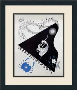Erte " Cancer " From the Zodiac Suite Custom Gallery Framed Print - Picture 1 of 2