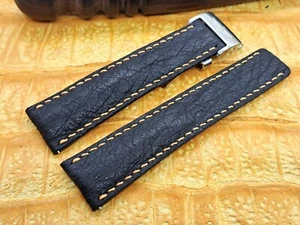 22mm/20mm Straußenleder Uhrenarmband Maßanfertigung Vintage Exotenleder - Bild 1 von 14