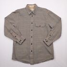 Orvis Shirt Womens Medium Black Brown Gun Club Check Plaid Flannel Button Up