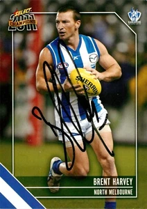 Signed 2011 NORTH MELBOURNE KANGAROOS AFL Card BRENT HARVEY - Picture 1 of 2