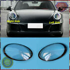 A Set Front Headlight Lens Cover +Glue For Porsche 991 911 Targa/Carrera 13-18