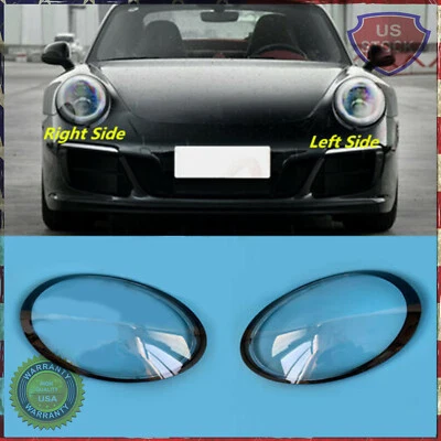 A Set Front Headlight Lens Cover +Glue For Porsche 991 911 Targa/Carrera 13-18 - Image 1 of 4