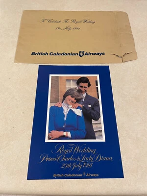 Vintage 1981 British Caledonian Airways Print Princess Diana Charles Wedding - Image 1 of 4