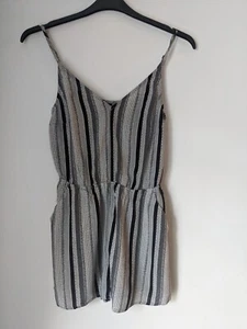 Women's Size 10 H&M Black & White Aztec Pattern Playsuit - Picture 1 of 11