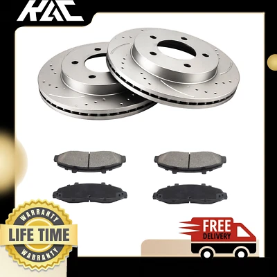 Kit de rotor y pastillas de freno delantero perforado para Ford F-150 54042+D679 1997-2002 2003 Foto 1 de 4