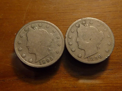 1895 1896 Liberty Nickels Circulated Condition SKU# 25472 Cover
