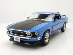 Ford Mustang Boss 302 1969 azul modelo coche 1:18 Welly - Imagen 1 de 11