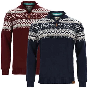 tomBrook Herren Troyer Strickpullover Norweger-Muster Troyer-Kragen Baumwolle - Bild 1 von 14