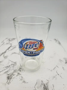 2008 Super Bowl Party Vegas Miller Lite Collectible Beer Glass - Picture 1 of 2