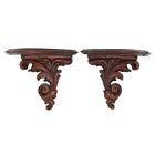 Pair of Syroco Wood Decorative Scroll Hanging Wall Shelf Sconce Tea Cup Saucer