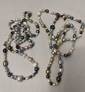 2- Pearl Bead Necklace 36” Long