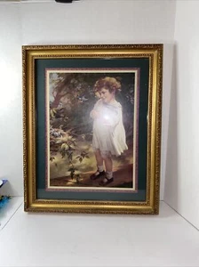 Home Interior Framed Print Of Girl With Blue Bird By Zula Kenyon 22 1/2 X 18 - Picture 1 of 3