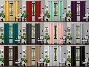 Thermal Blackout Pair Curtains Ready Made Eyelet Ring Top Two Panel Curtain - Picture 1 of 14