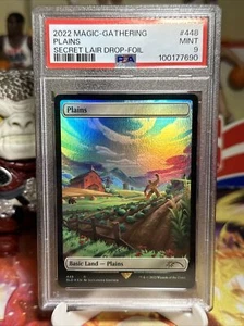 2022 Magic The Gathering Fortnite Secret Lair Plains Foil PSA 9 - Picture 1 of 3