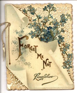 FORGET ME NOT, LONGFELLOW, booklet Victorian, Tuck, 2648 - Picture 1 of 7