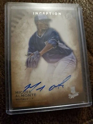 2015 BOWMAN INCEPTPION MIGUEL ALMONTE AUTOGRAPH KANAS CITY ROYALS  - Image 1 of 2
