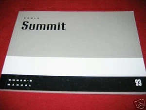 1993 Adler Summit Owners Manuell 93 Neu NOS - Picture 1 of 1