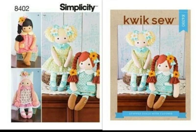 Simplicity Sewing Pattern 8402 or Kwik Sew 4390 Stuffed Dolls 23" and Clothes - image 1 of 4