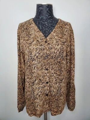 Vintage Pendleton Long Sleeve Woven Abstract Animal Print Button Up Top Sz 12 Foto 1 de 4