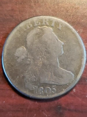 1805 centavo grande. Belos detalhes de cabelo e aros reversos. (RHV-329) - Imagem 1 de 2