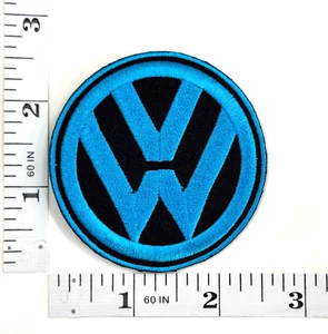 Embroidered Patch - German Autos - Metallic Blue & Black - Iron-on - VW - Picture 1 of 1