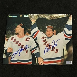 Mark Messier Mike Richter Signed New York Rangers 8x10 Photo Autographed CX Coa - Picture 1 of 3