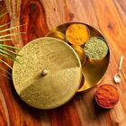 Brass Indian Spice Box, Brass Masala Dabba, Brass Spice Box with 7 Container & S