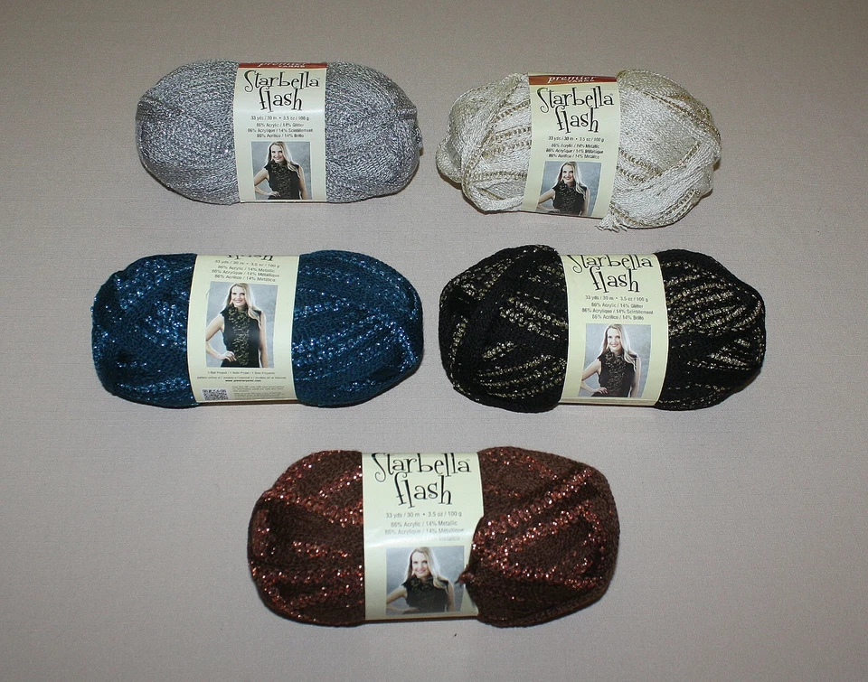 Premier Starbella Flash Yarn Skein Marble Inlay Silver Peacock Gilded You Choose - Image 1 of 1