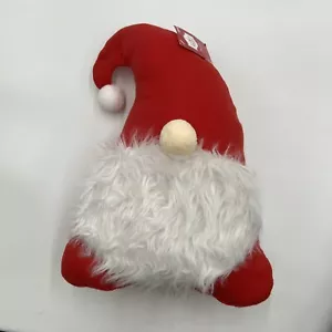 SANTA GNOME Shaped Christmas Decorative Holiday Time Pillow Red 14” NWT - Picture 1 of 5