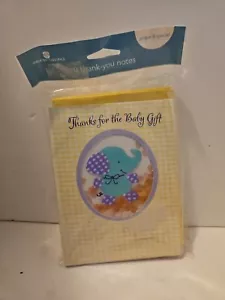 Vtg American Greetings Sealed 8 Pack Elephant Baby Gift Thank You Note Cards - Picture 1 of 4