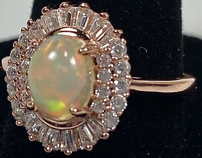 КОЛЬЦО STAUER С ПОКРЫТИЕМ ИЗ РОЗОВОГО ЗОЛОТА 925 ПРОБЫ CZ ОПАЛ РАЗМЕР 6 (K785) - Изображение 1 из 4