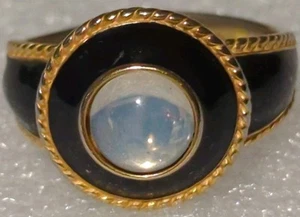 Metropolitan Museum of Art MMA RC USA Cloisonné Enamel Moonstone Ring 6.75 ExV - Picture 1 of 11