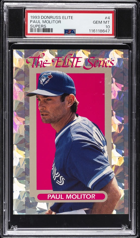1993 DONRUSS ELITE SUPERS #4 PAUL MOLITOR 4719/5000 PSA 10 - Image 1 of 2