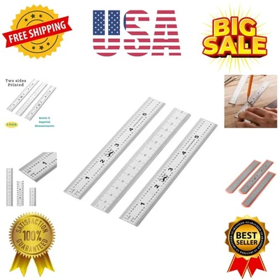 Machinist Ruler, 3 Pack, Metric, Precision, Stainless Steel, 6 inch - Image 1 of 4