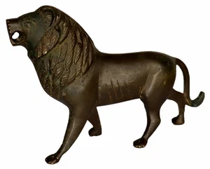 Lion Statue Old Victorian Handmade Brass Figure Sculpture Home Decor Figurine - Picture 1 of 9