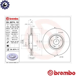 2x BRAKE DISC 09.9074.11 FOR RENAULT LAGUNA/II/Grandtour L7X731/733 2.9L 6cyl - Picture 1 of 9
