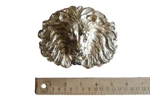 Vtg Mimi Di N 1987 Gold Tone LARGE Lion Head Statement Runway Belt Buckle ~5.25" - Picture 1 of 13