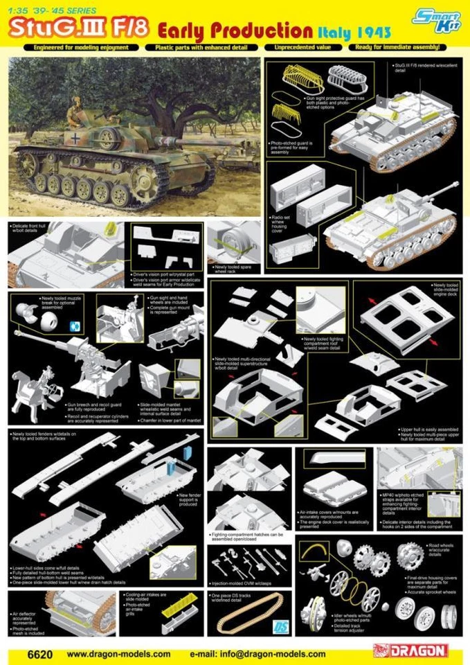 Dragon 6620 - 1/35 StuG.III Ausf.F/8 EarlyProd. IT'43 - Neu