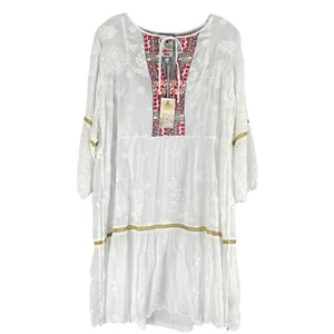 NEW Johnny Was Kit Tunic Dress Lace Embroidery Eyelet White Women Size XL - Picture 1 of 10