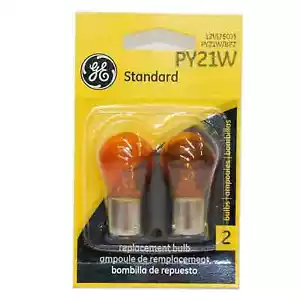 Quantity 12-GE PY21W/BP2, REPLACEMENT BULB. Brighter than Sylvania, 6 ps/2 bulb - Picture 1 of 2