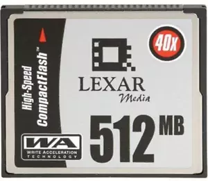 Lexar Media 512 MB CompactFlash HSS Card - 40x Speed - Grade A (CF512-40-278) - Picture 1 of 1