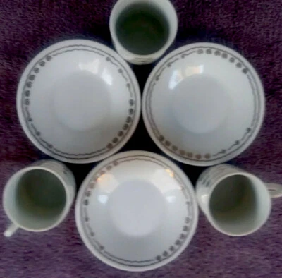 Pottery Barn Nile Espresso Demitasse Cups/Saucers 3 Sets Made in Japan NEW COND - Image 1 of 4