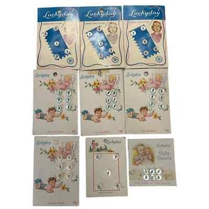 Vintage Lucky Lady Genuine Pearl Baby or Doll Clothing Buttons 9 Full Cards - Picture 1 of 10