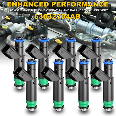 Set of 8 Fuel Injectors Gas for Ram Truck Jeep Grand Cherokee Dodge 1500 Durango Foto 1 de 4